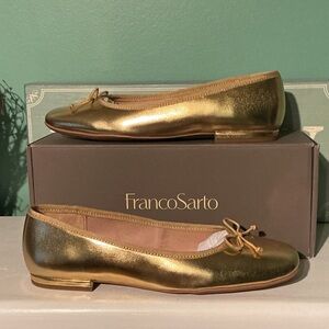 Franco Sarto Metallic Gold Ballet Flats